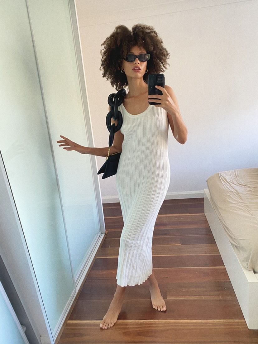 Alma Knit Dress - White