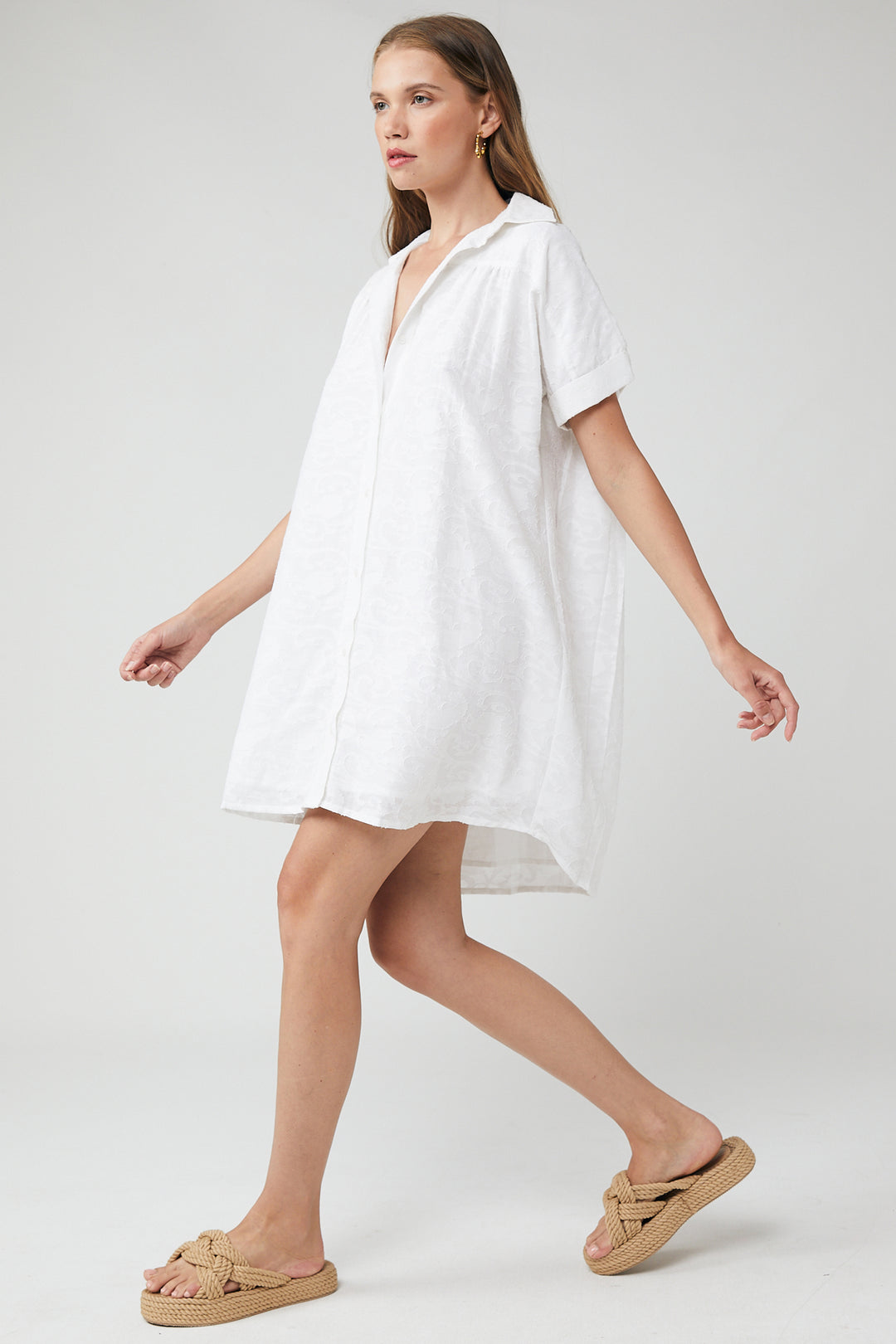Myra Shirt Dress - White
